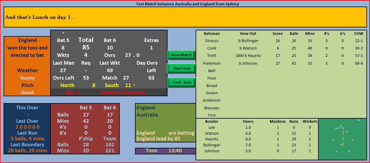 Teaching the Swedes Cricket Excel Test Match Cricket Player