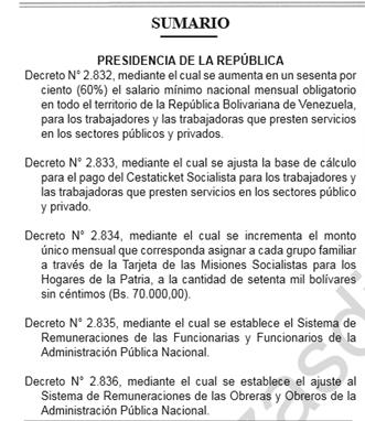 Gaceta Oficial Aumento Salarial Mayo 2017 Gaceta Oficial Aumento Salarial Mayo 2017
