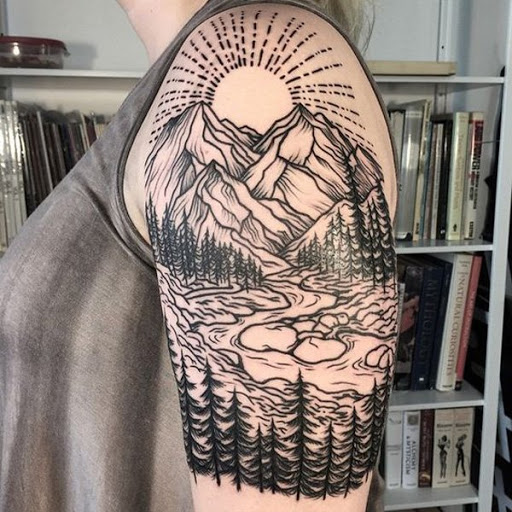 Isto está longe de ser realista tatuagens que são tão populares agora, mas ela também tem seus encantos, mesmo em seus desenhos animados-y estilo.