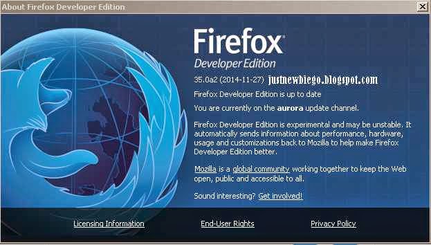 Mozilla Firefox Developer Edition 35.0a2 update terbaru