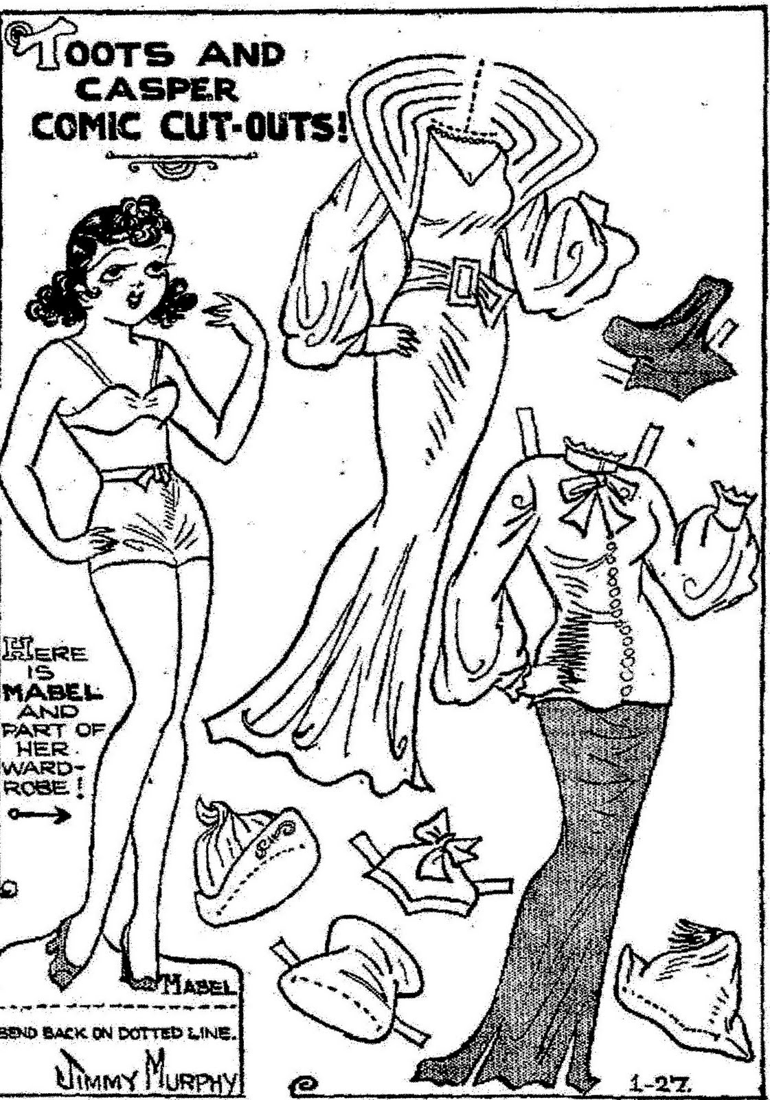 Mostly Paper Dolls Mabel Paper Doll, 1935