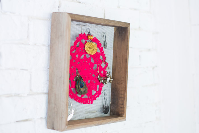 Marco para joyas con tapete diy