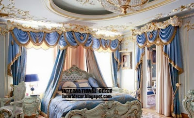 Classic curtain designs, bedroom curtains 2014,luxury blue curtain