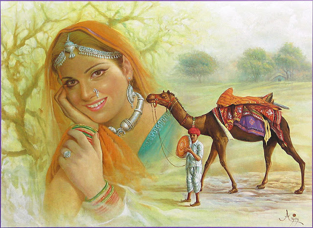 Rajasthani Girls Art Paintings 38
