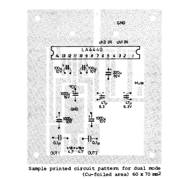 Sanyo LA4440 Stereo and Bridged Power Amplifier Integrated Circuit (IC