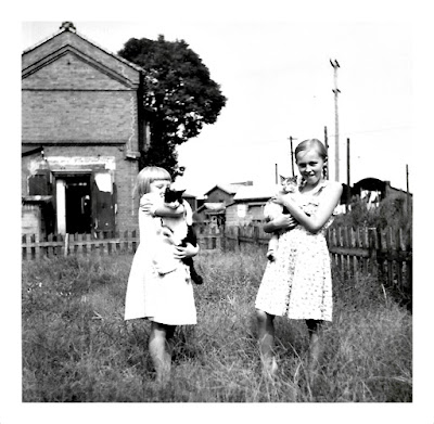 Photo of Tatiana Vasilev aka Tanya K. Sarsfield, and Elena K. Vasilev, taken in early 1950's Tokyo, Japan.