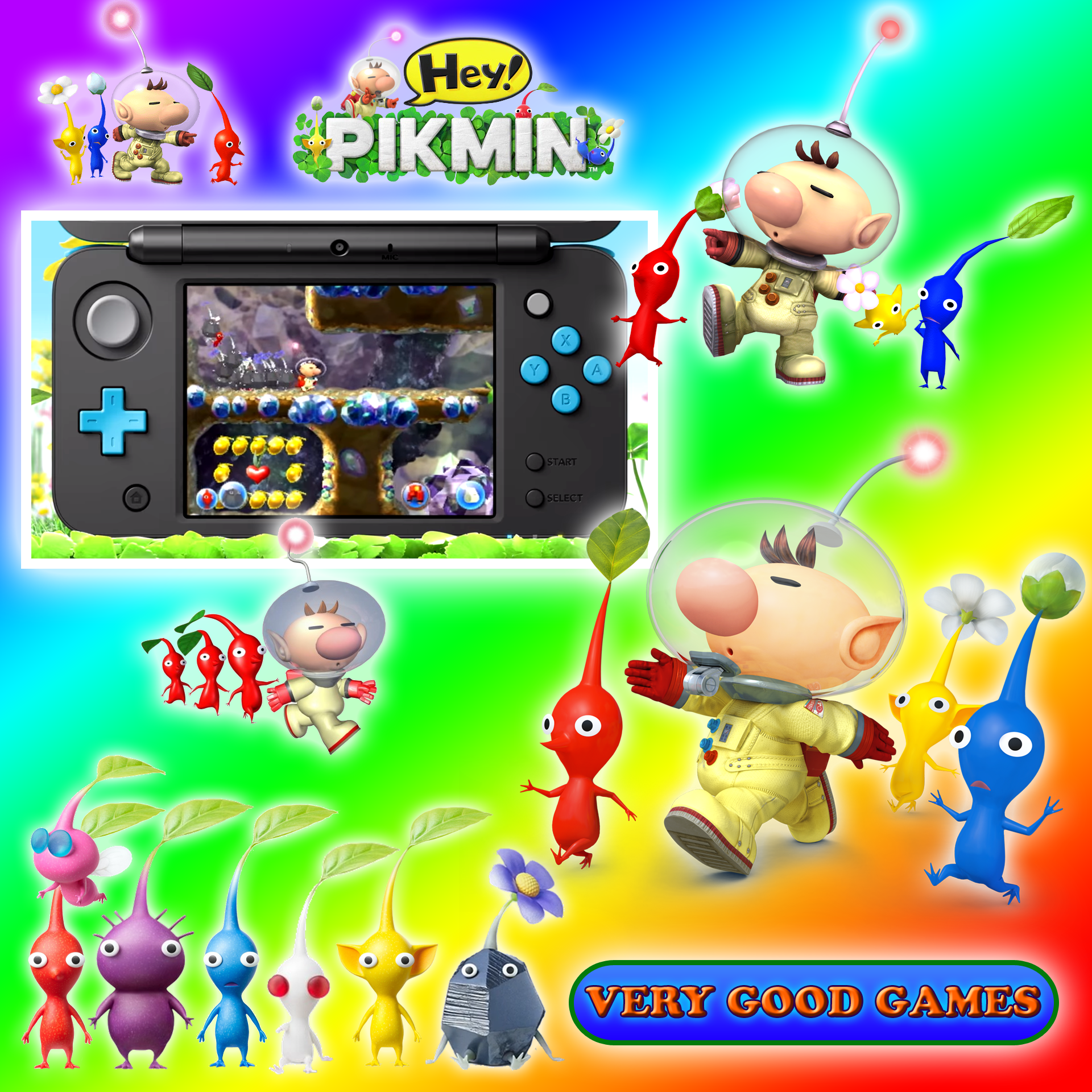 A banner with heroes of the Hey! Pikmin game - Pikmin and Captain Olimar