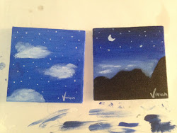 canvas mini painting three colors gift diy night totally