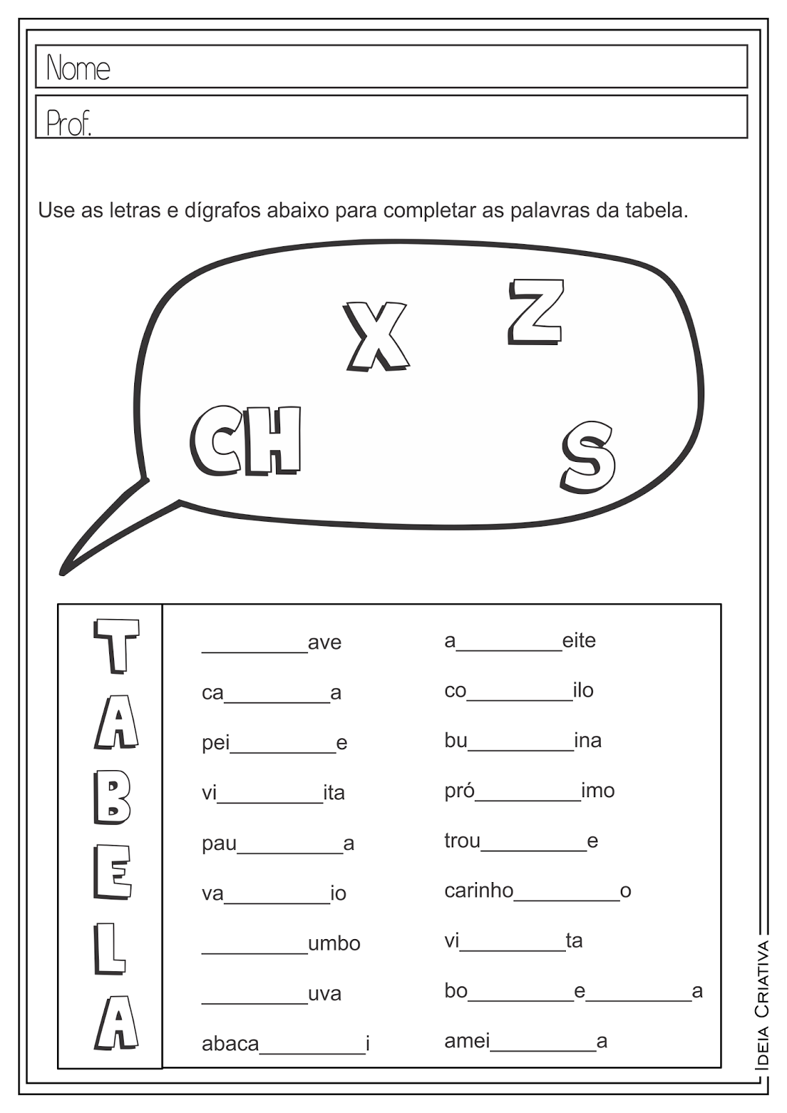 Atividades Educativas Dígrafos Vocálicos e Dígrafos Consonantais para Ensino Fundamental