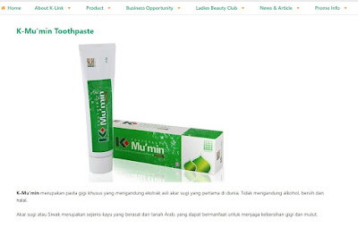 Produk K-Link Indonesia K-Mu'min Toothpaste