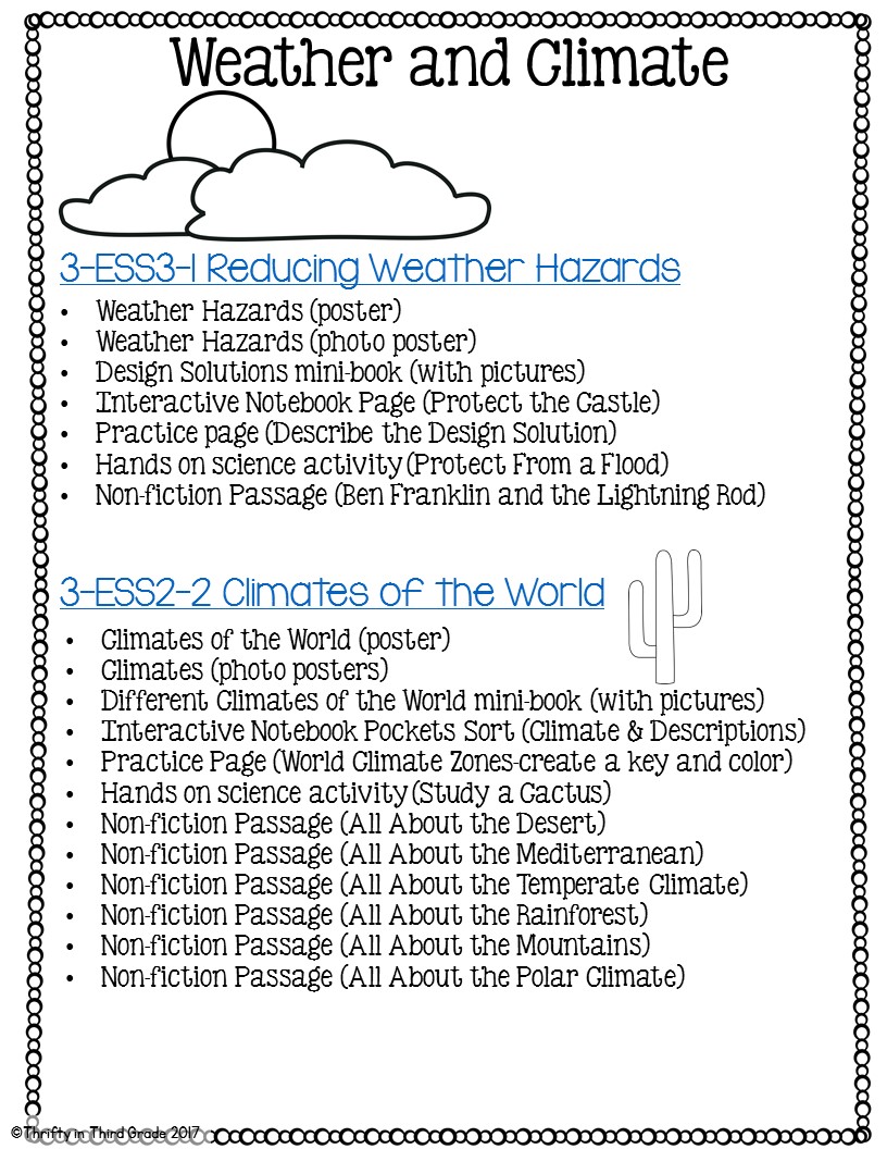 3rd Grade Weather & Climate NGSS | Thrifty in Third Grade