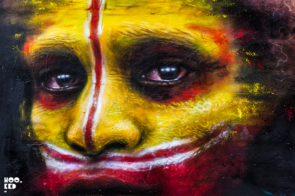 English Street Art Dale Grimshaw Magnificent Mural on Hanbury Street, London by artist Dale Grimshaw