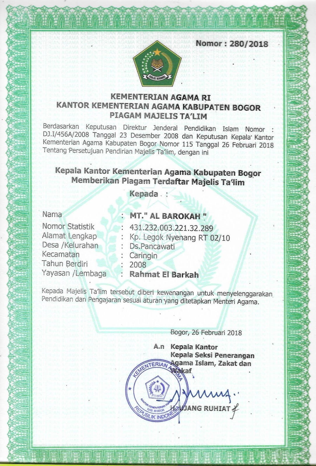 Contoh Kop Surat Majelis Taklim Contoh Kop Surat