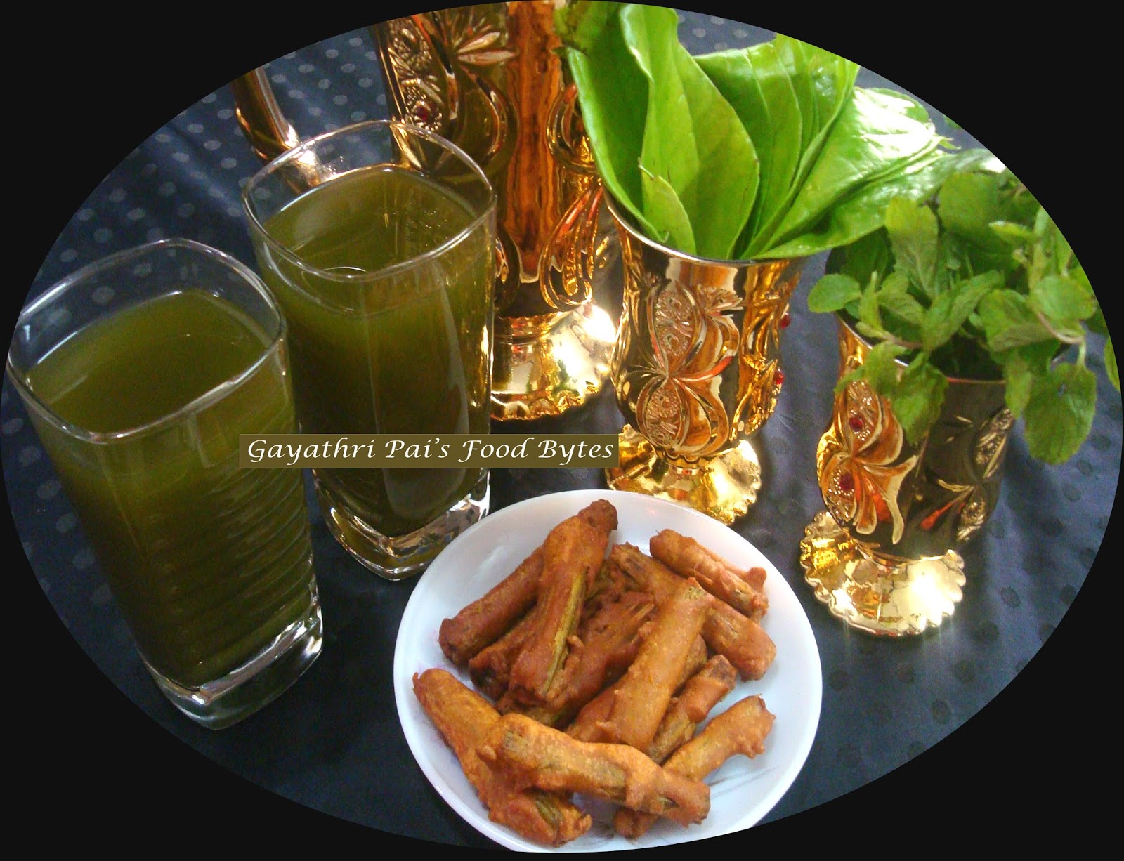 Gayathri Pai's Food Bytes Chilled Betel Leaf + Mint + Lime Juice.