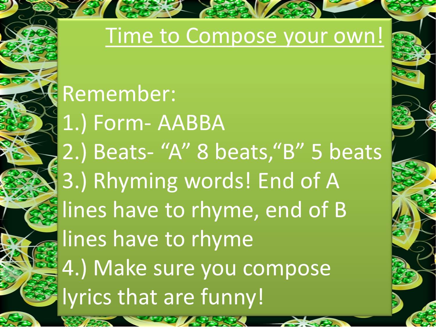 Mrs. G's Musical Machine Luck of the IrishLimericks!