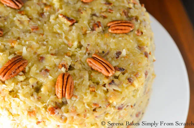 German Chocolate Cake with Coconut Pecan Frosting Recipe.