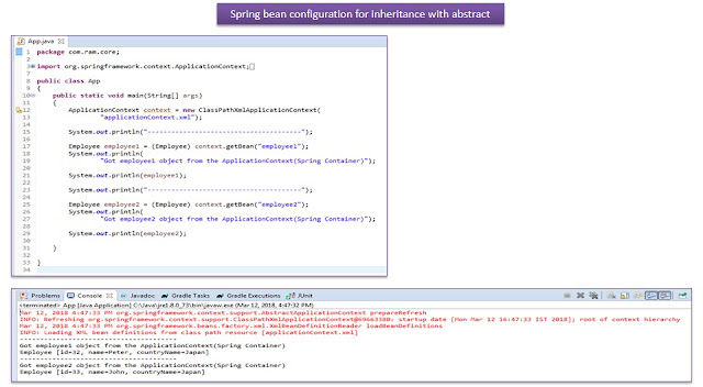JAVA EE: Spring bean configuration for inheritance [Base bean as a ...