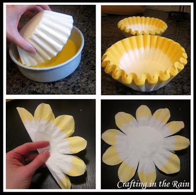 How to make Coffee Filter Flowers on www.craftingintherain.com