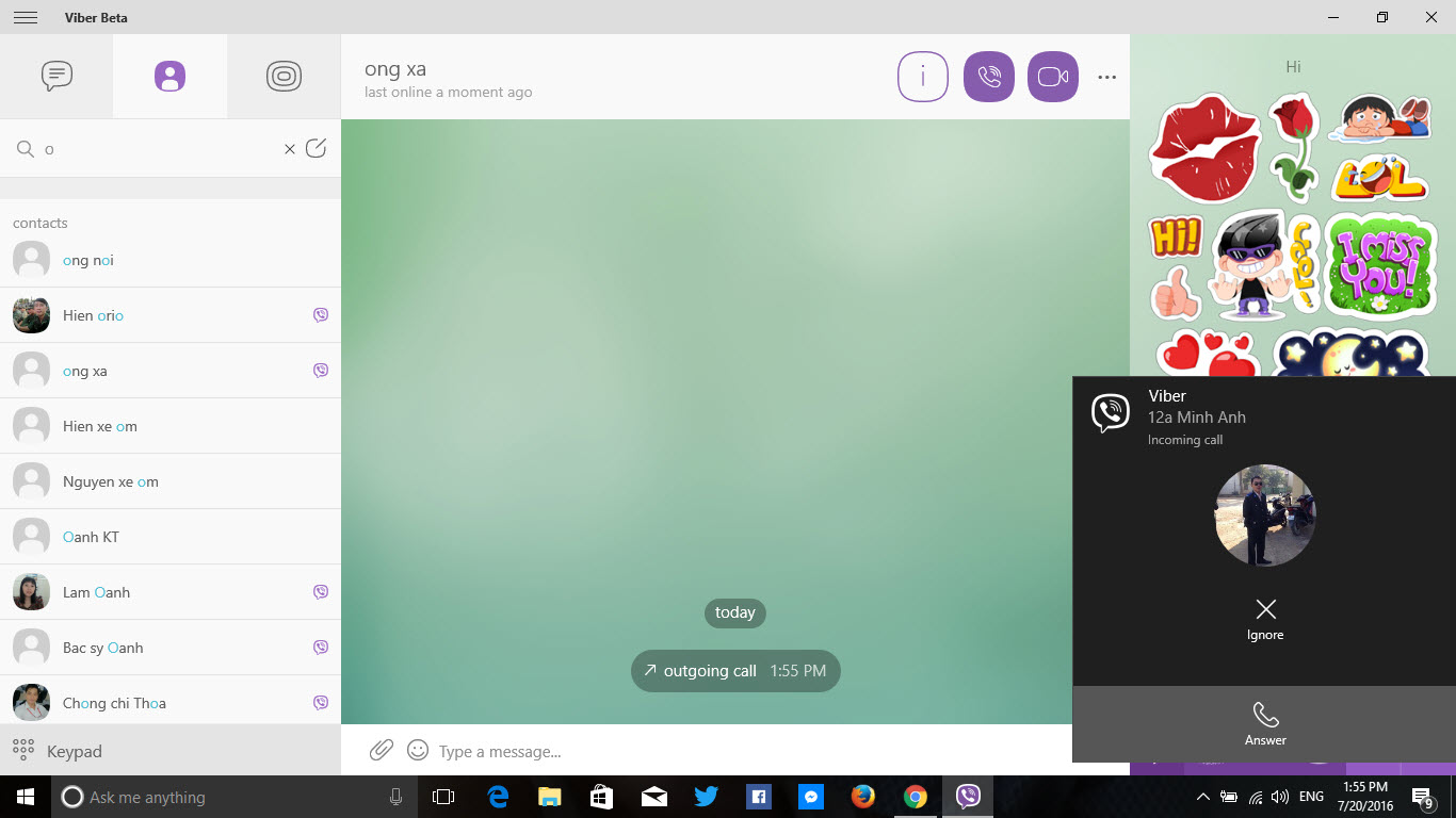 Can make Viber video calls on Windows 10 computers