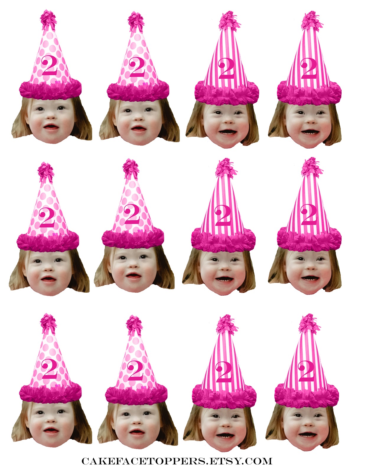 Cake Face Toppers DIY printable cupcake toppers