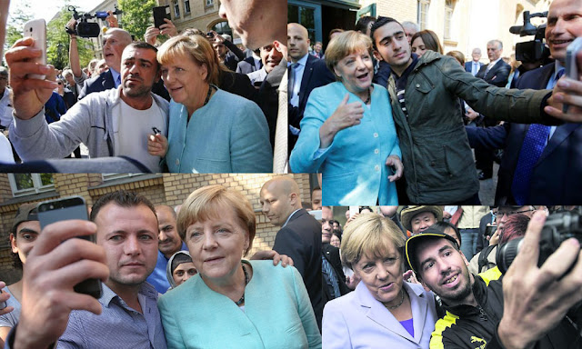 A day in the life of a cuckservative... Merkel migrant selfies