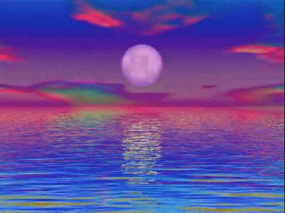 Gambar Animasi Ombak Laut Saat Sunset Bergerak 