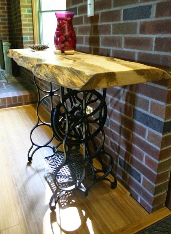 Old furniture redesign &#8211; the old sewing machine use as vintage furniture