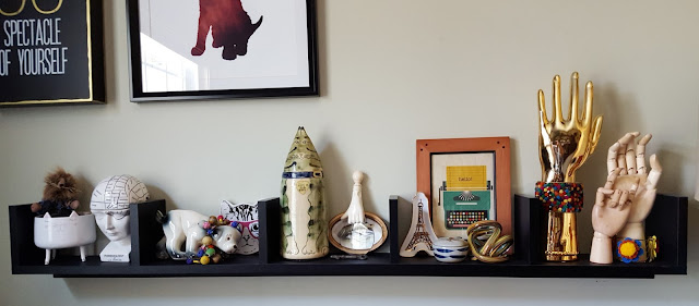 How to plan & hang a gallery wall, BoHo Home style - shelf closeup BoHoHome.com @bohosusan