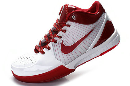 kobe red and white basketball shoes
