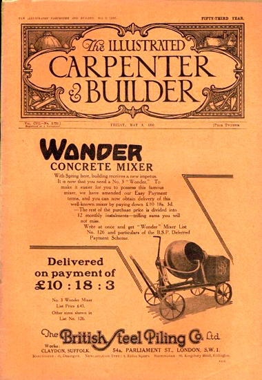 Scan of the front cover of the Illustrated Carpenter and Builder magazine August 1930
