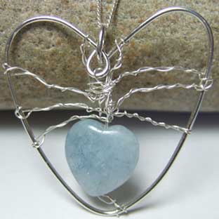  aquamarine heart jewellery