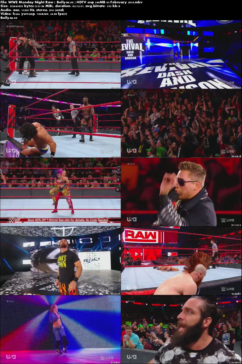 WWE Monday Night Raw HDTV 480p 500MB 05 February 2018 Download