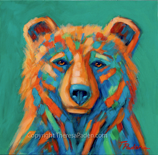 paintings by theresa paden colorful fun bear art by theresa paden