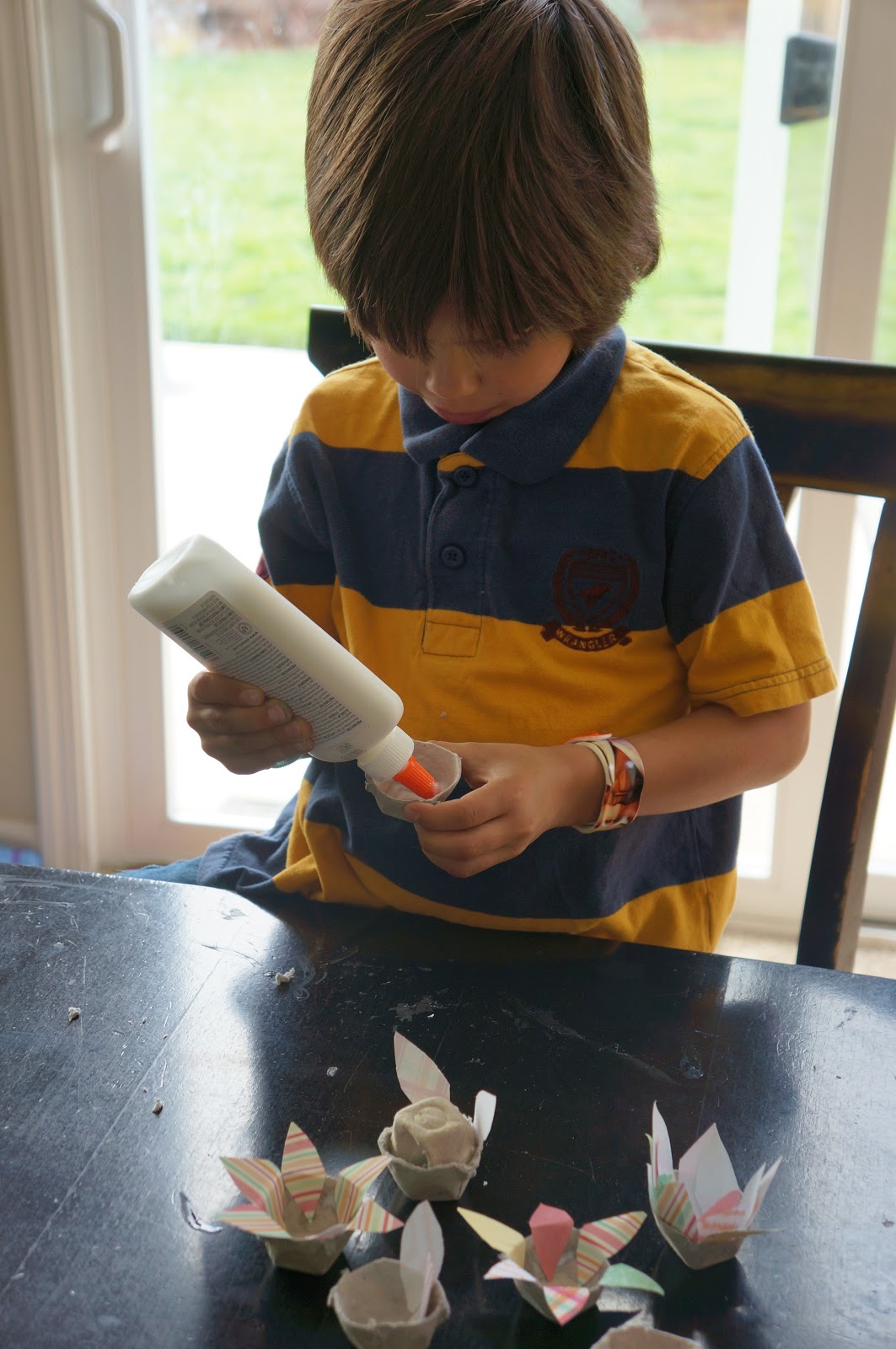 June November EGG CARTON RABBITS AND FLOWERS