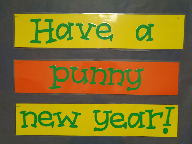 Have a punny new year musical bulletin board for elementary orchestra