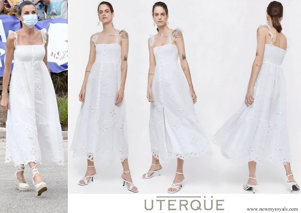 Queen Letizia wore Uterque organza dress with embroidery