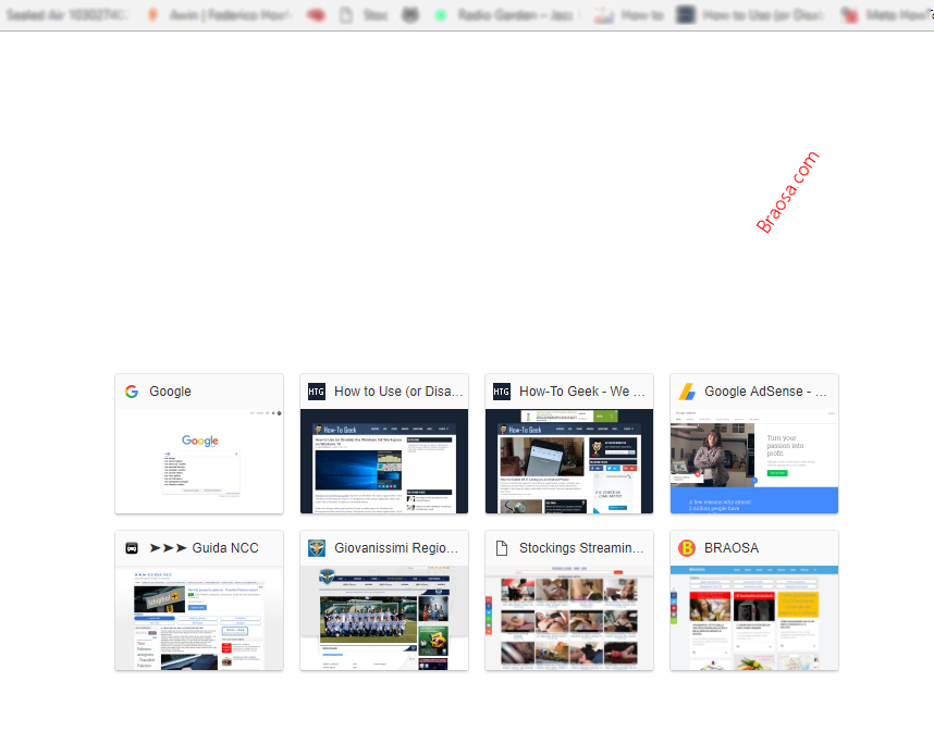 Pagina di apertura Chrome