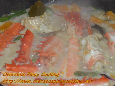 Ginataang King Crab - Cooking Procedure