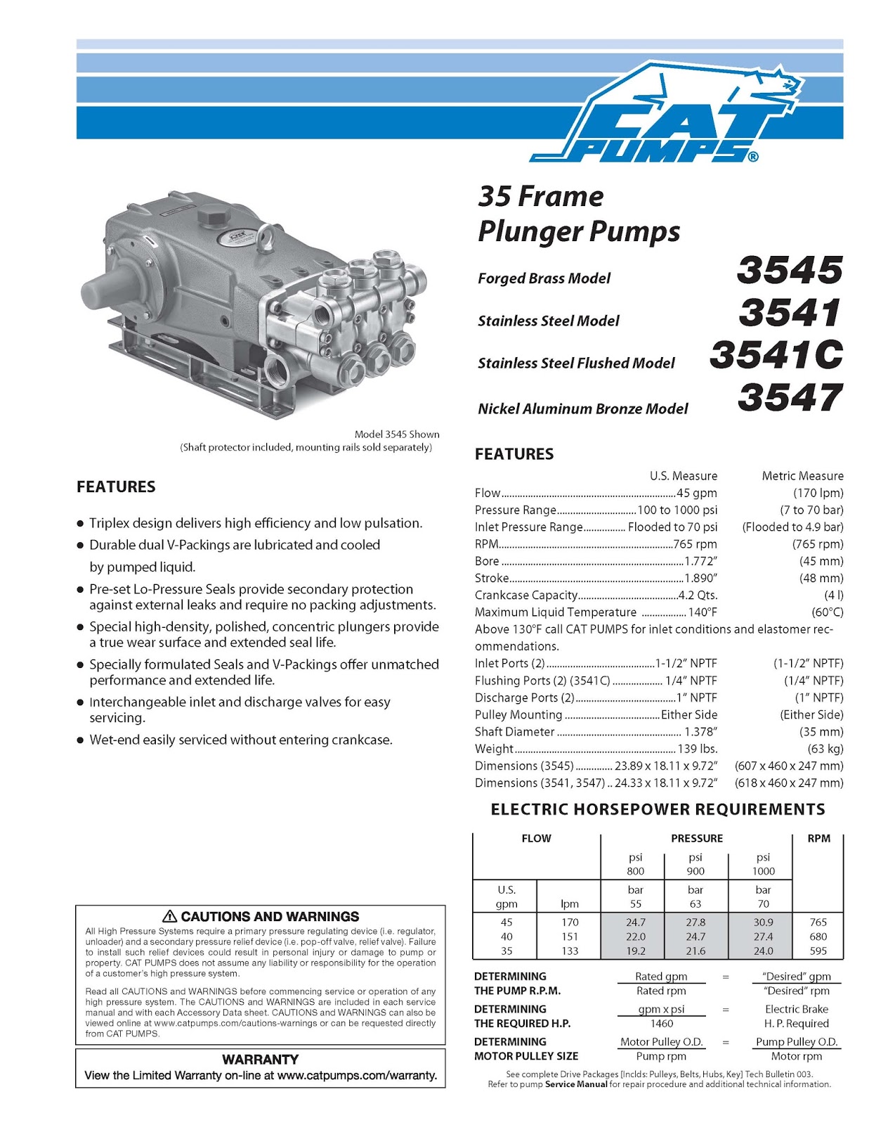 PLUNGER PUMP - CAT PUMP ( USA )