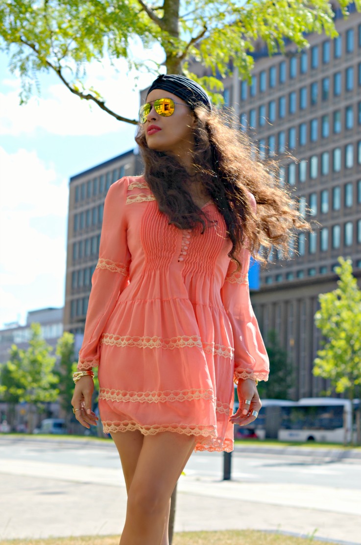 H&M gladiator sandals,Jacky Luxury dress,Yellow mirrored sunglasses,trendy,summer outfit,black turban, /></a></div> <br /> <div style=