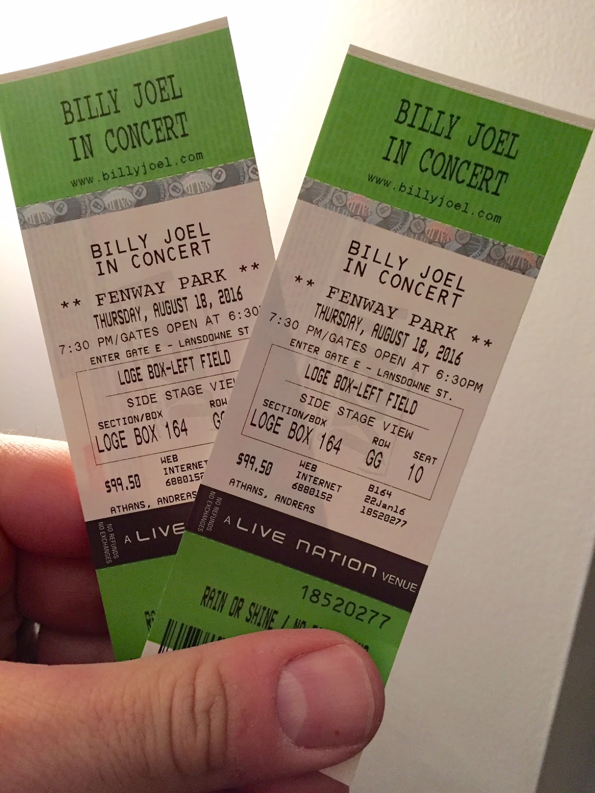 Fenway Park Concert Seating Chart Billy Joel