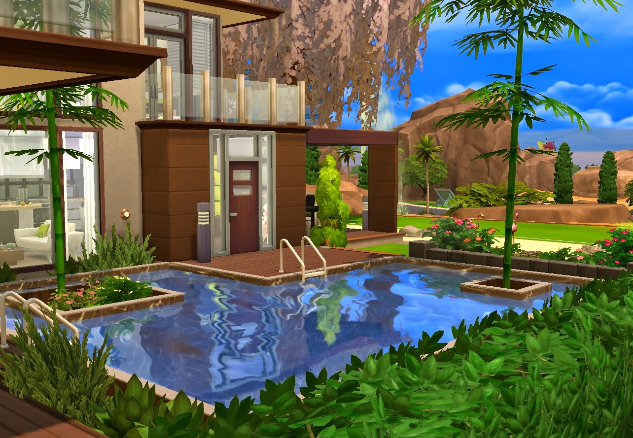 Sims 4 дом с бассейном