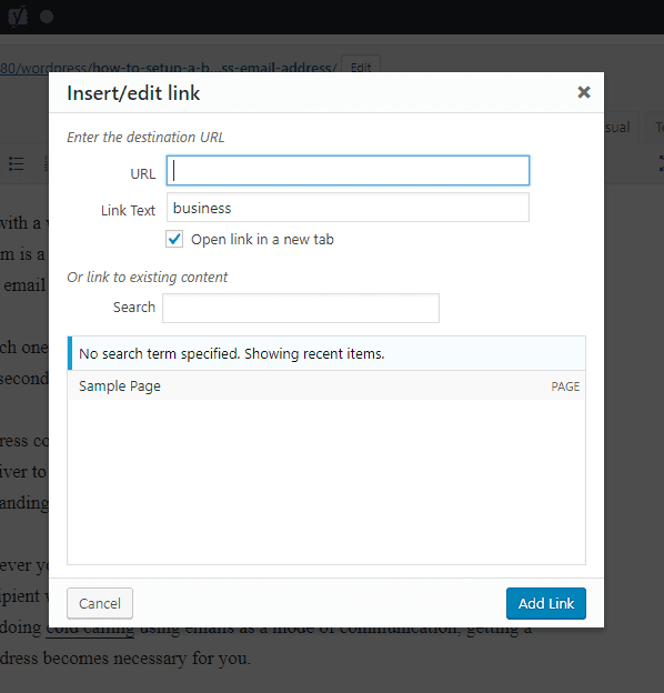 No Option to add Nofollow Attribute in Wordpress