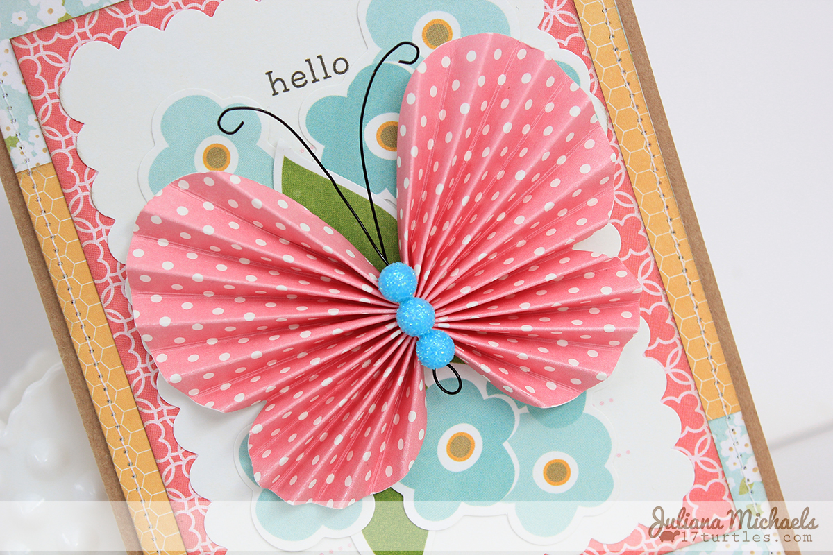 Hello Butterfly Card Pebbles Inc Garden Party Collection by Juliana Michaels