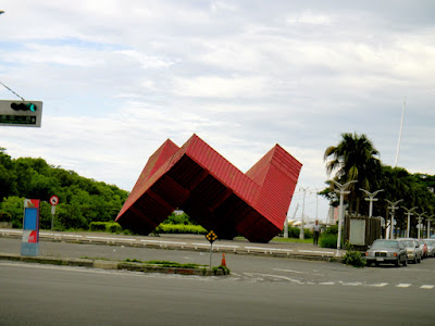 An iconic red container at Xinguang Ferry Wharf Kaohsiung