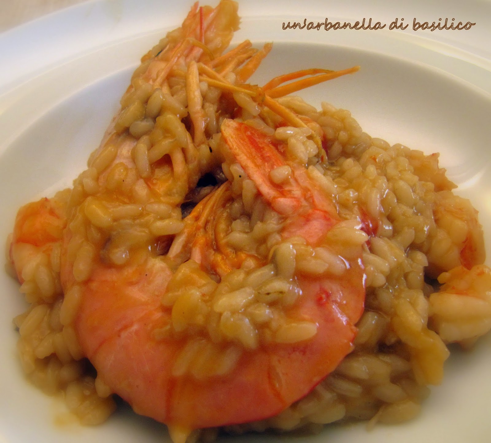 un'arbanella di basilico Risotto rosa con gamberi, ovvero come copiare