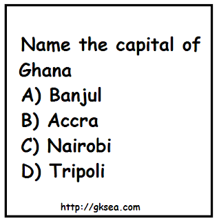 Country - capital Ghana General Knowledge Questions