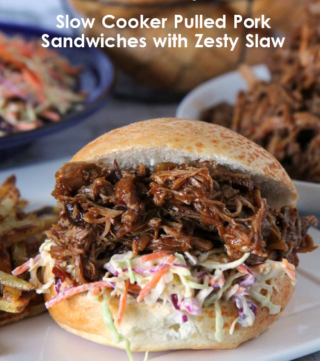 your recipes Slow Cooker Pulled Pork Sandwiches with Zesty Slaw