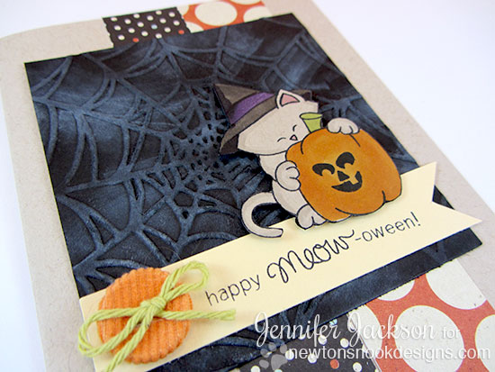 Happy Halloween Cat card by Jennifer Jackson -  Newton's Nook Designs | Newton's Perfect Pumpkin Stamp set