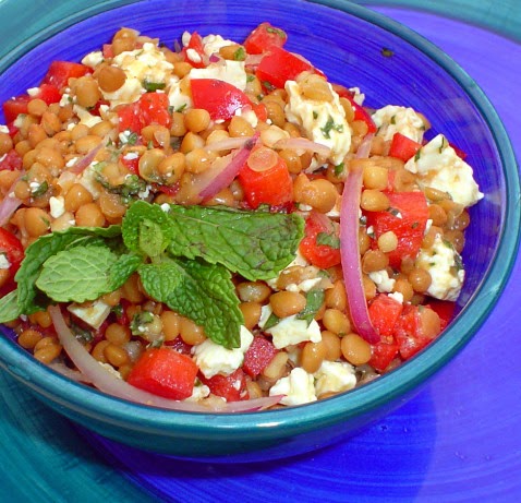 Lebanese Lentil Salad in a Bowl